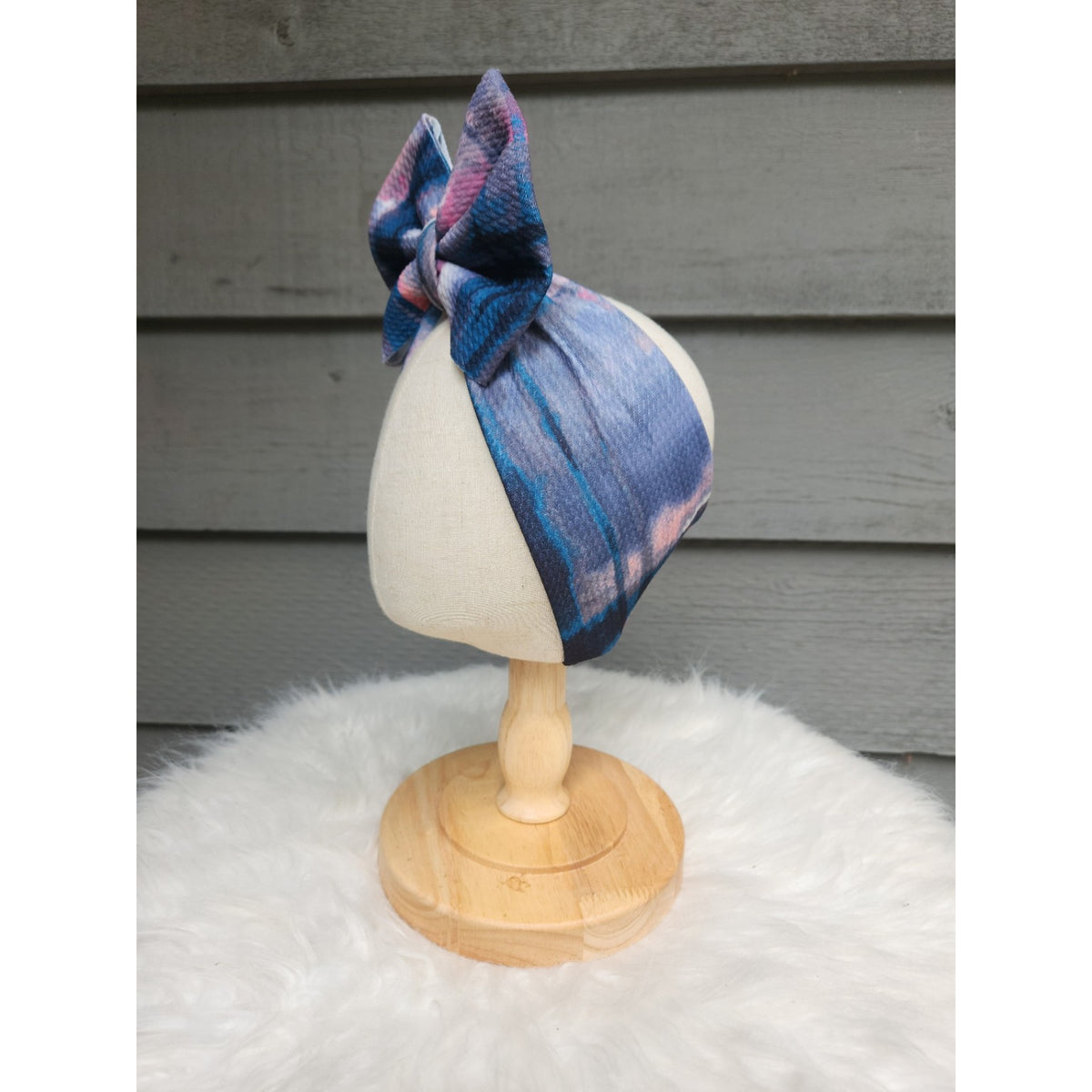 Midnight Bloom Big Bow Head Wrap