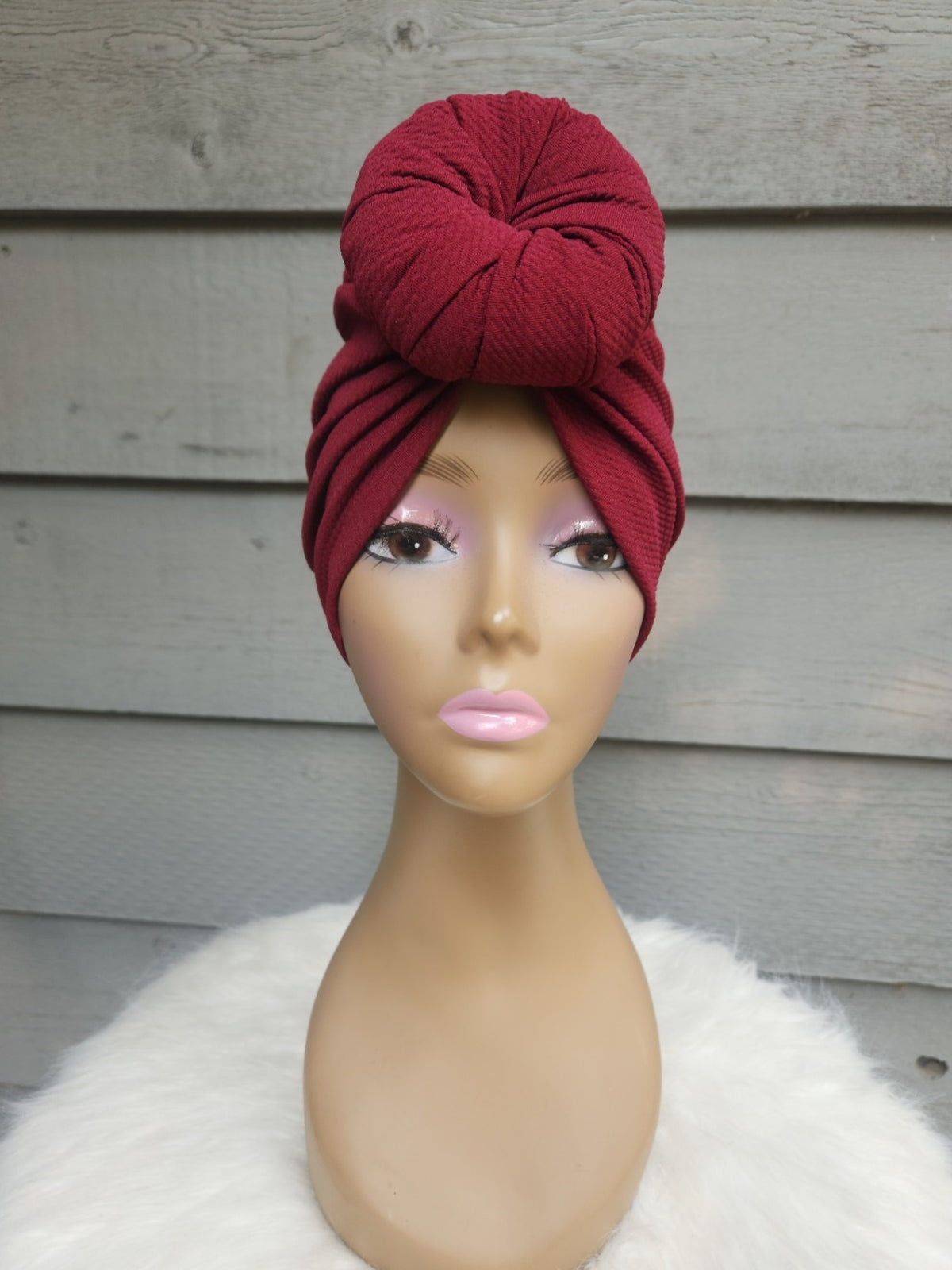 Burgundy Bliss Pre-Tied Turban