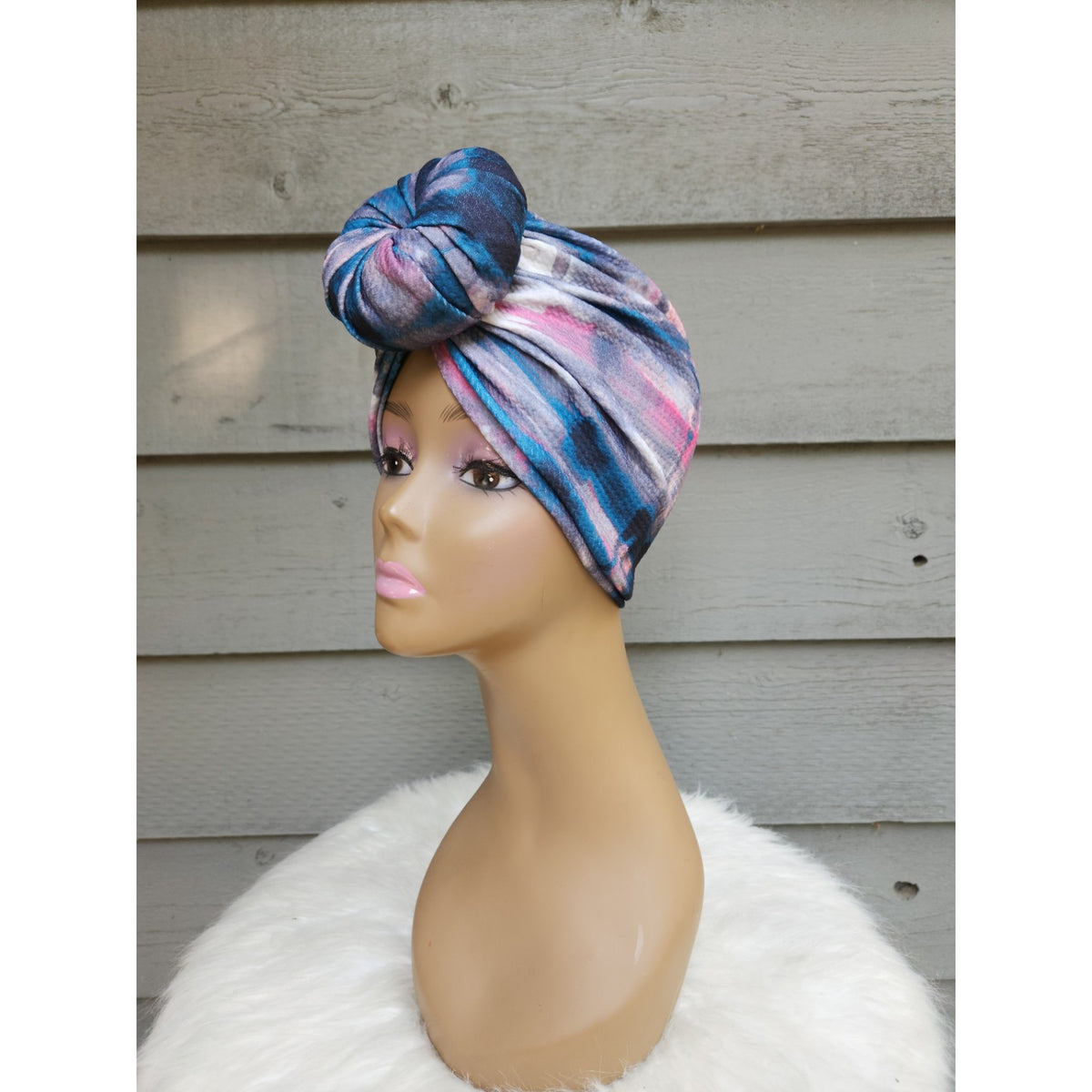 Midnight Watercolor Pre-Tied Turban