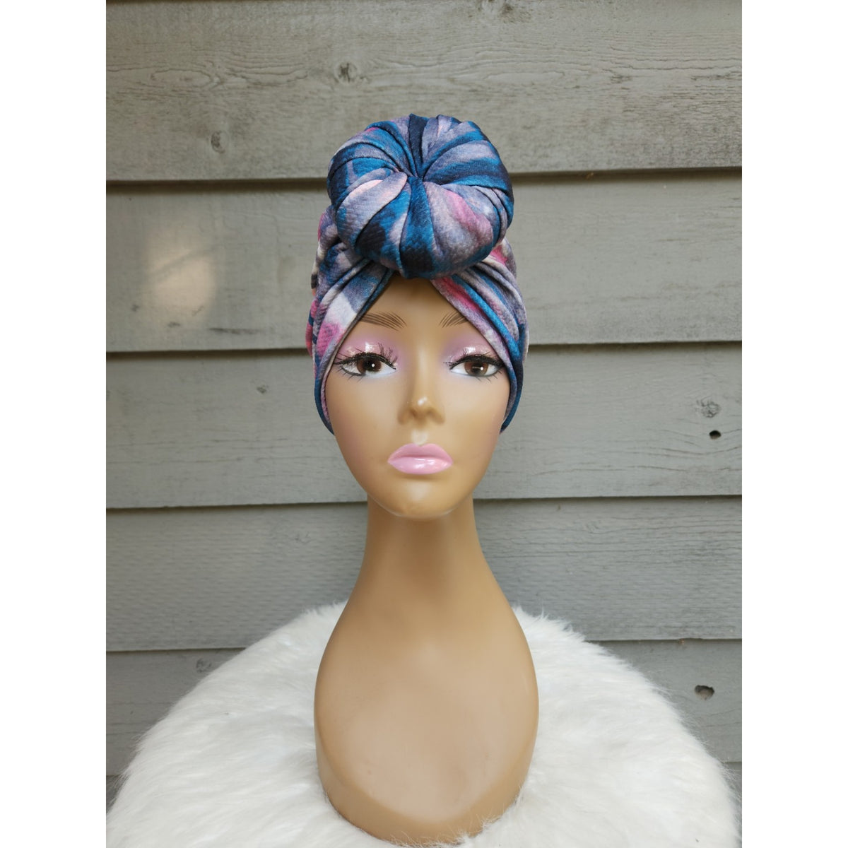 Midnight Watercolor Pre-Tied Turban