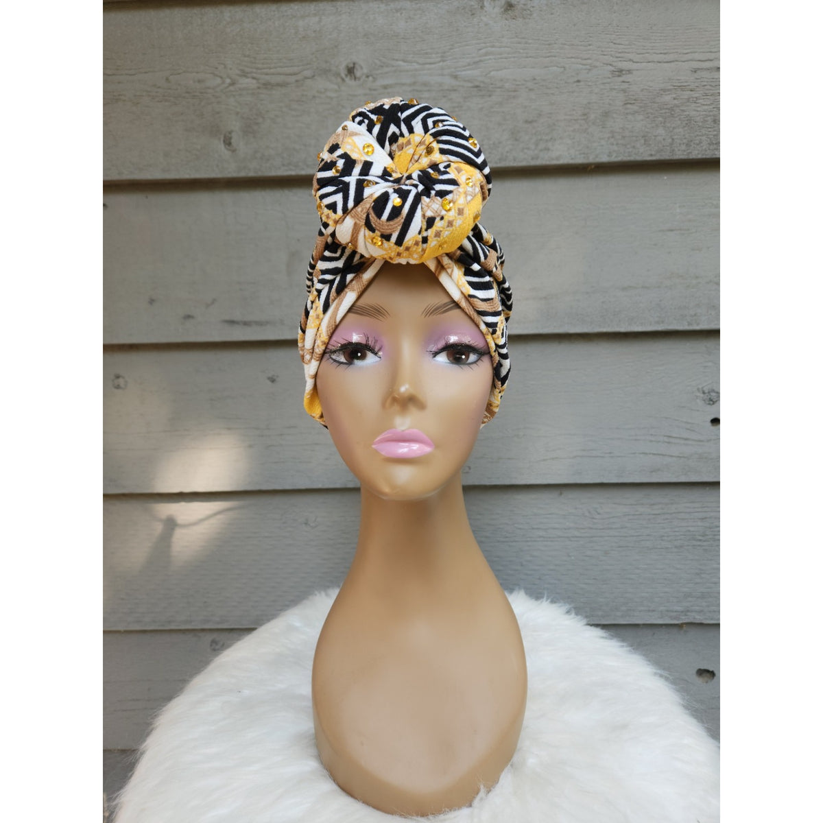Golden Luxe Pre-Tied Turban