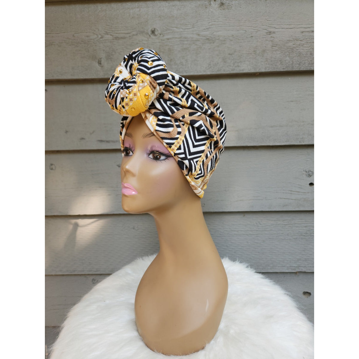 Golden Luxe Pre-Tied Turban