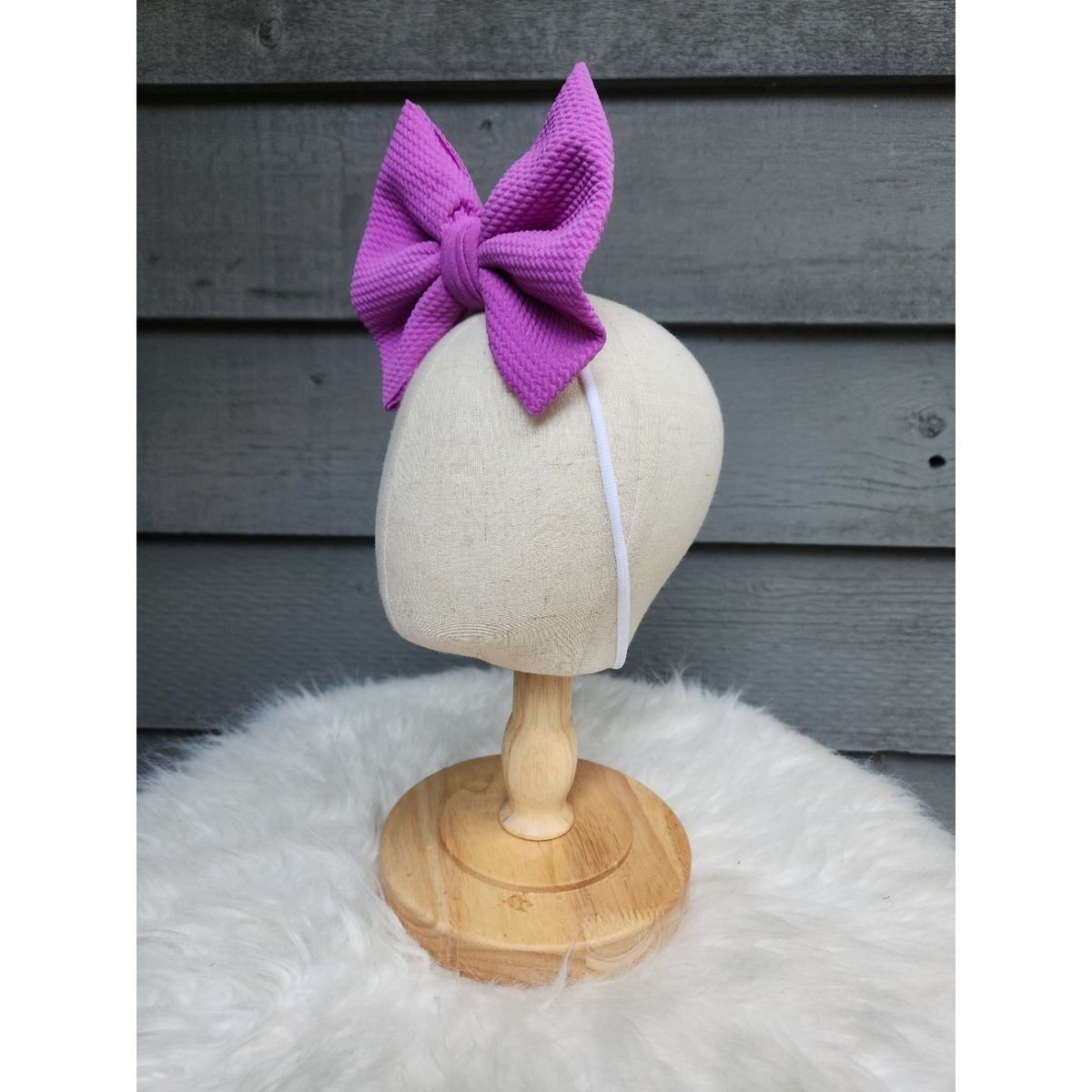 Violet Pop Big Bow Nylon Headband