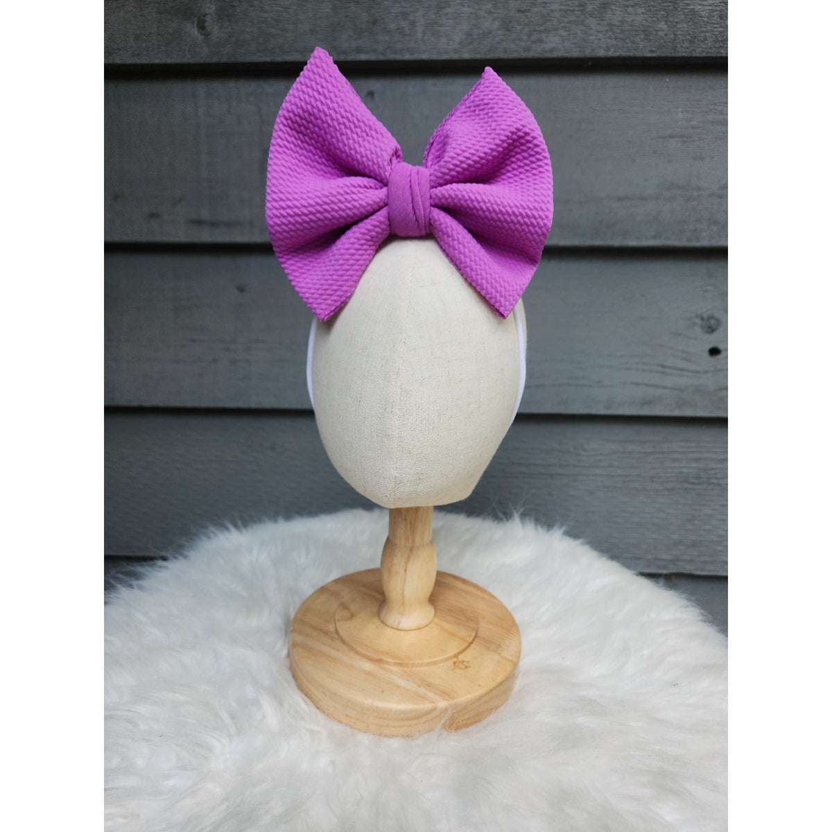 Violet Pop Big Bow Nylon Headband