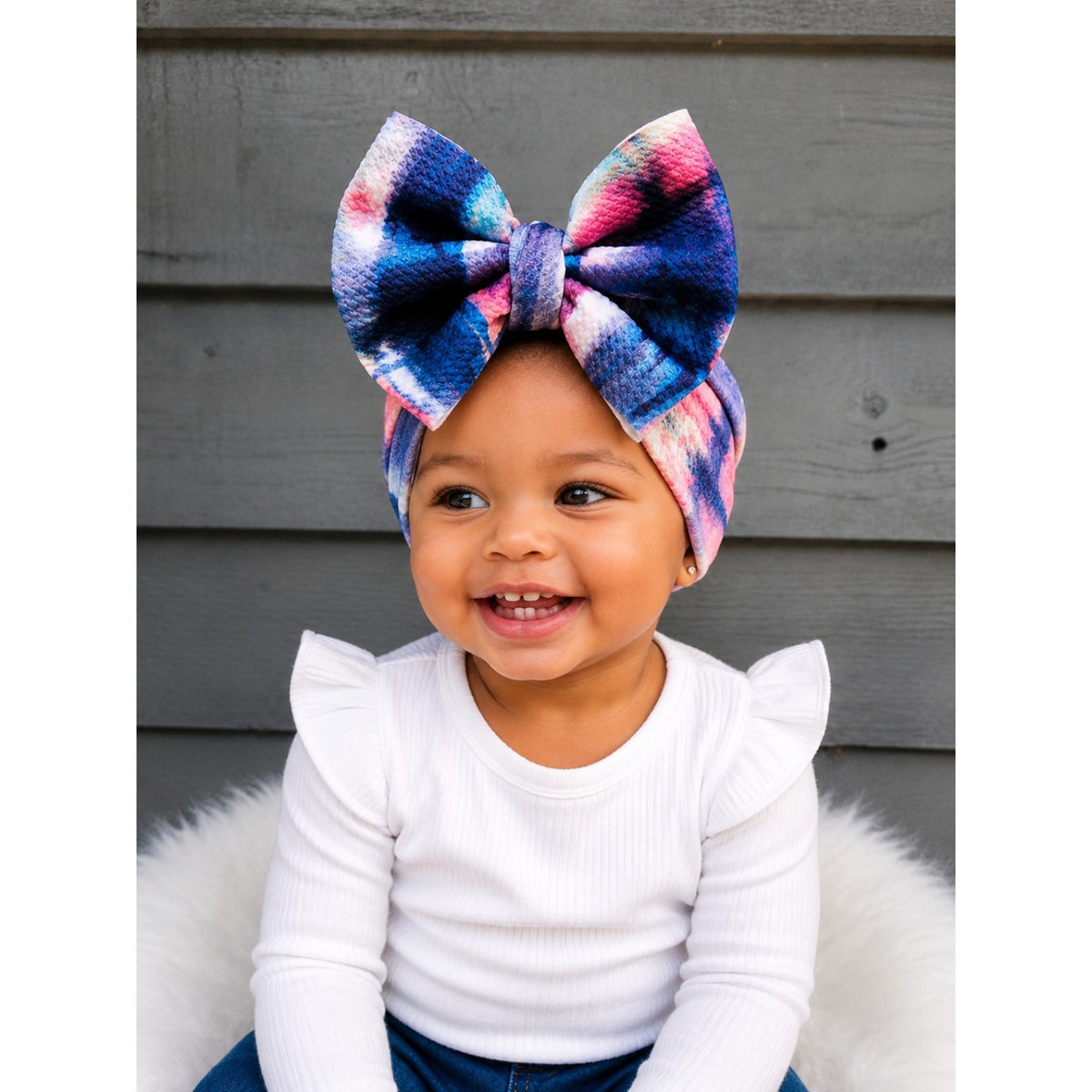 Midnight Bloom Big Bow Head Wrap