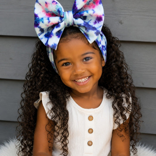 Cotton Candy Dreams Big Bow Head Wrap