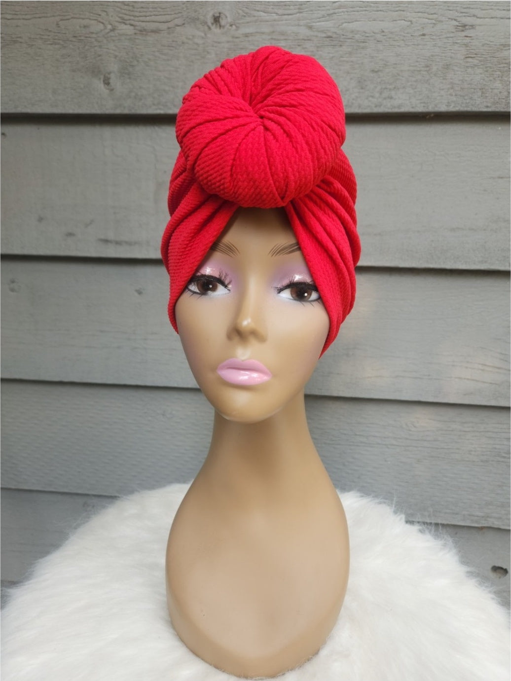 Ruby Red Turban Pre-Tied Turban