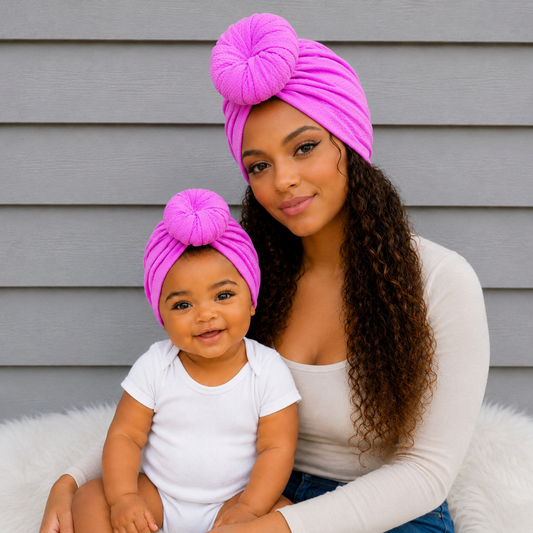 Berry Bloom Mommy & Me Matching Pre-Tied Turban Set