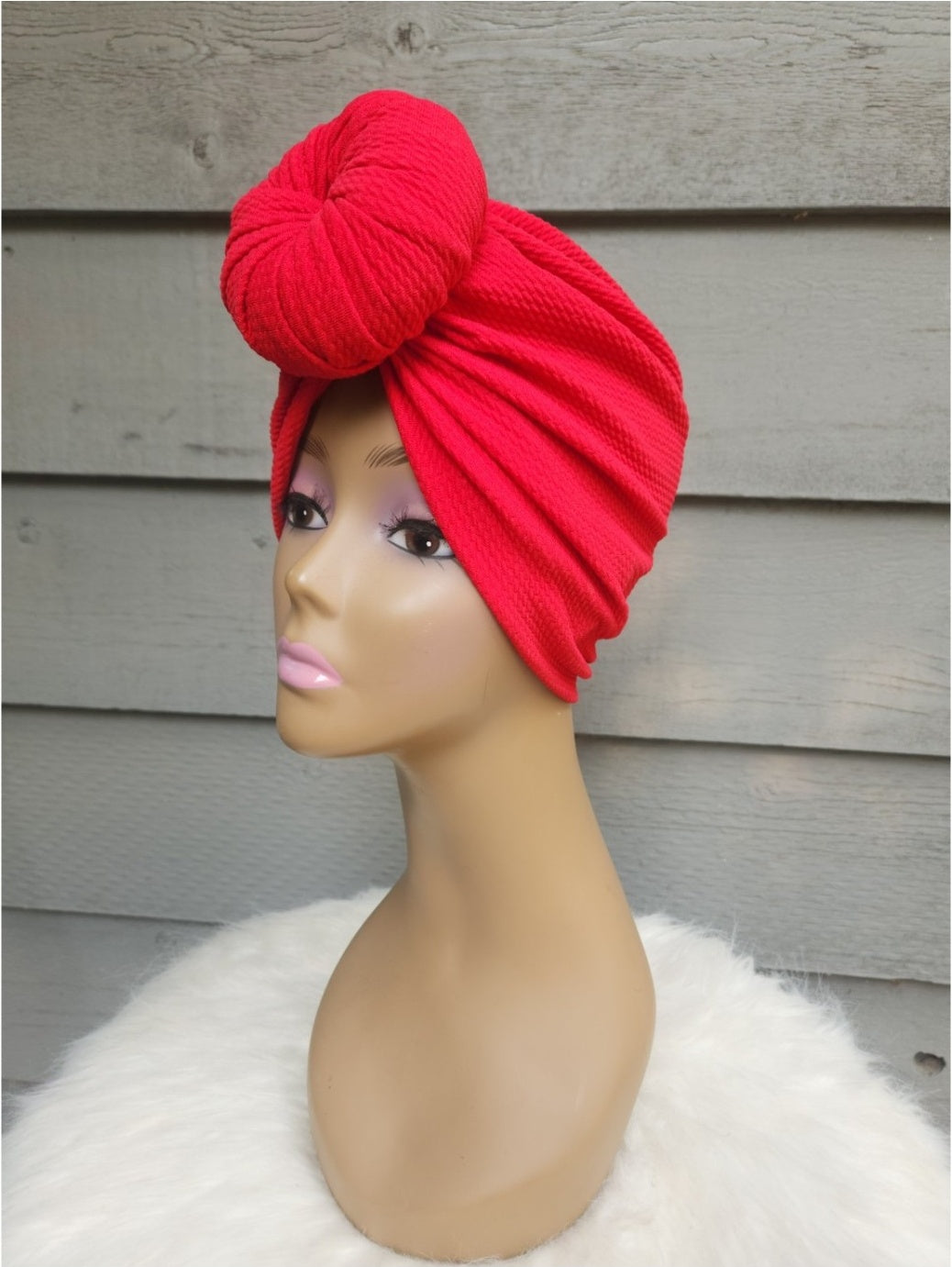 Ruby Red Turban Pre-Tied Turban