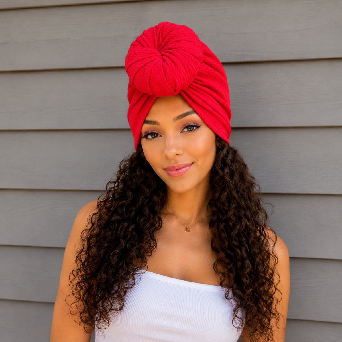 Ruby Red Turban Pre-Tied Turban