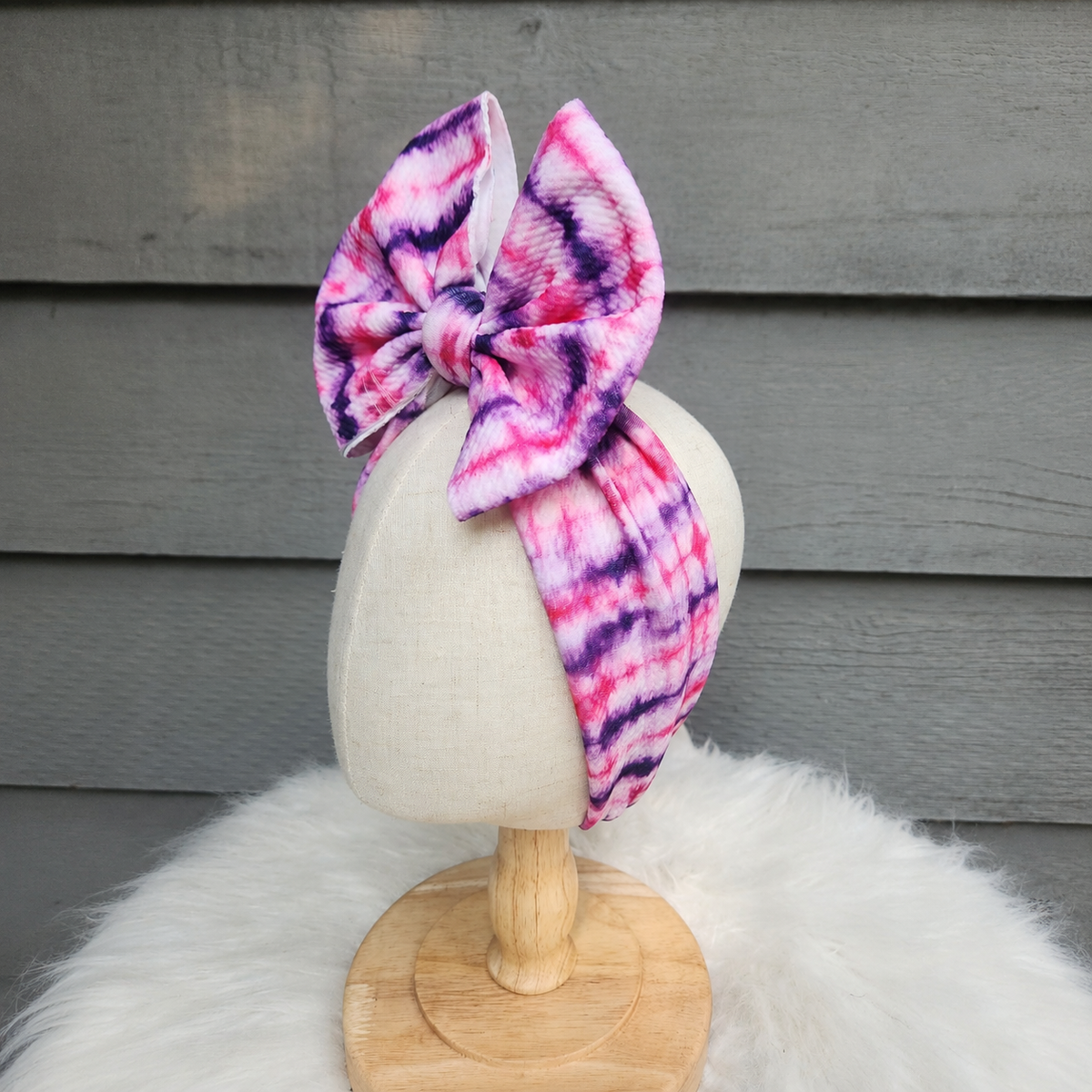 Pink Mirage Big Bow Head Wrap