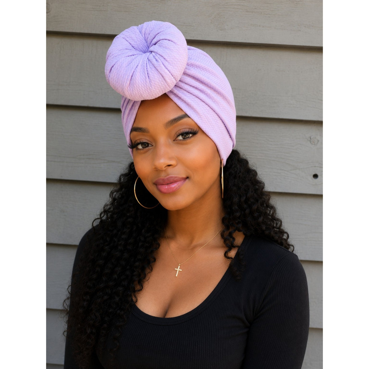 Lavender Love & Me Matching Pre-Tied Turban Set