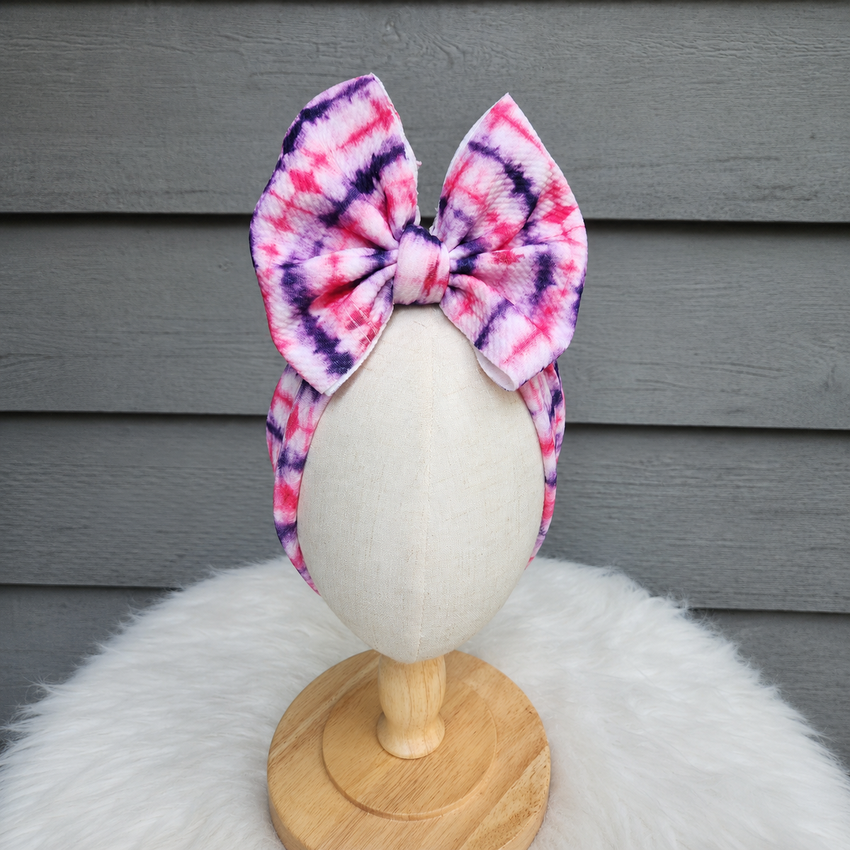 Pink Mirage Big Bow Head Wrap