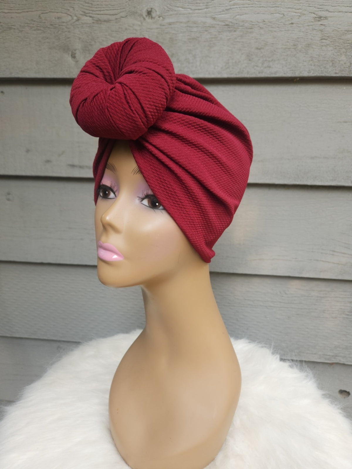 Burgundy Bliss Pre-Tied Turban