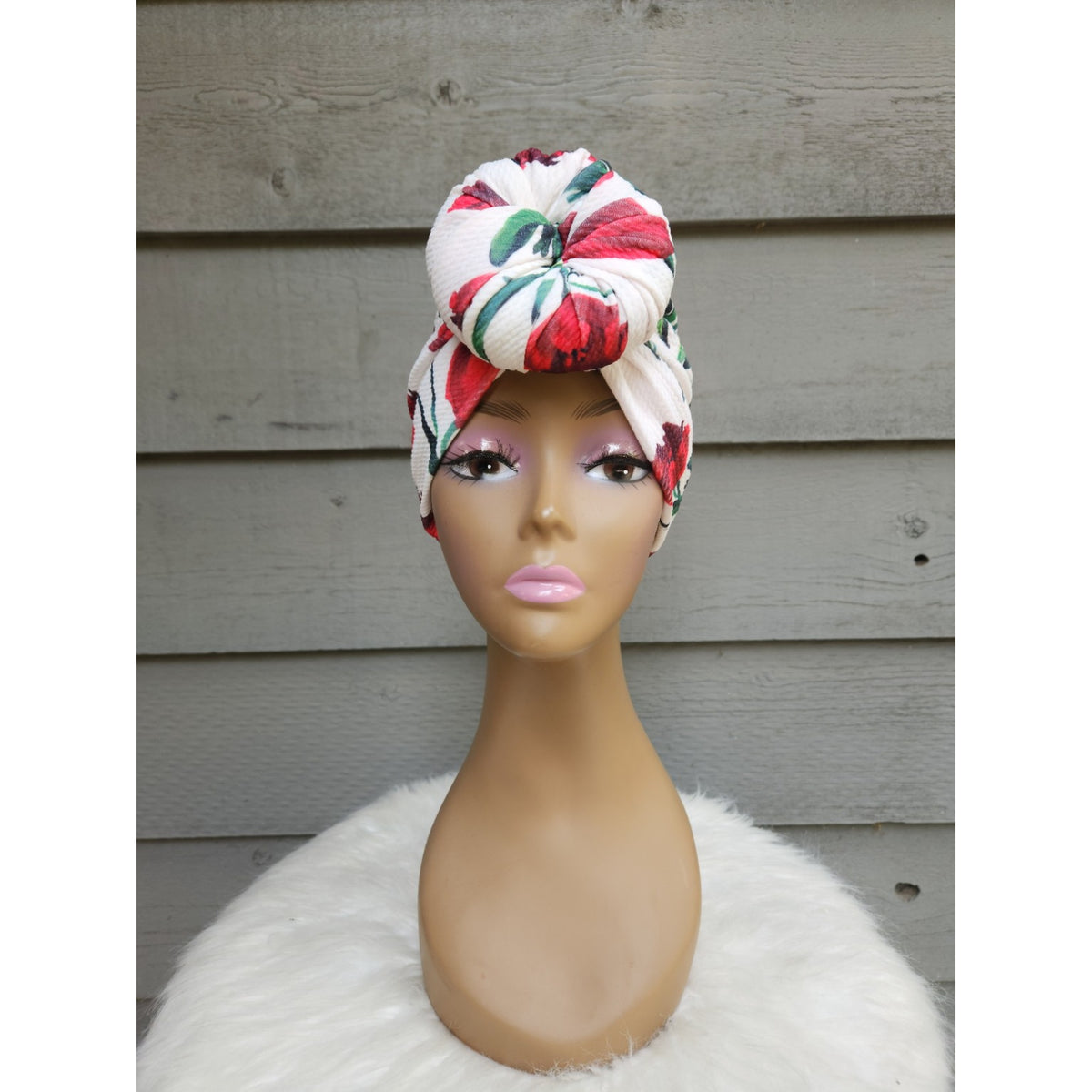 Crimson Bloom Pre-Tied Turban
