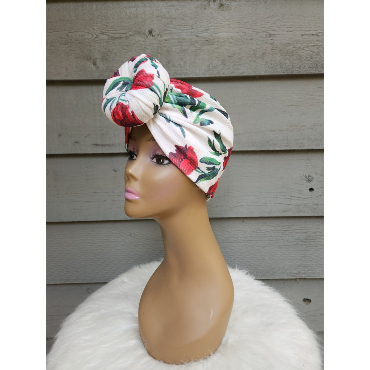 Crimson Bloom Pre-Tied Turban