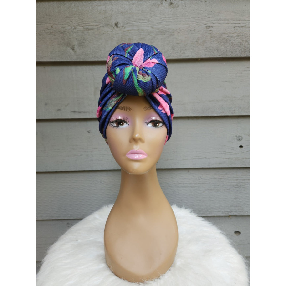 Midnight Blossom Pre-Tied Turban